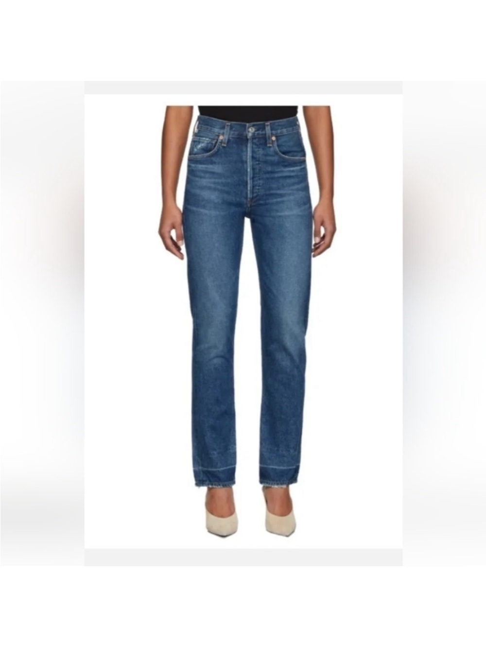 Citizens Of Humanity Charlotte High Rise Straight Jeans in Understone